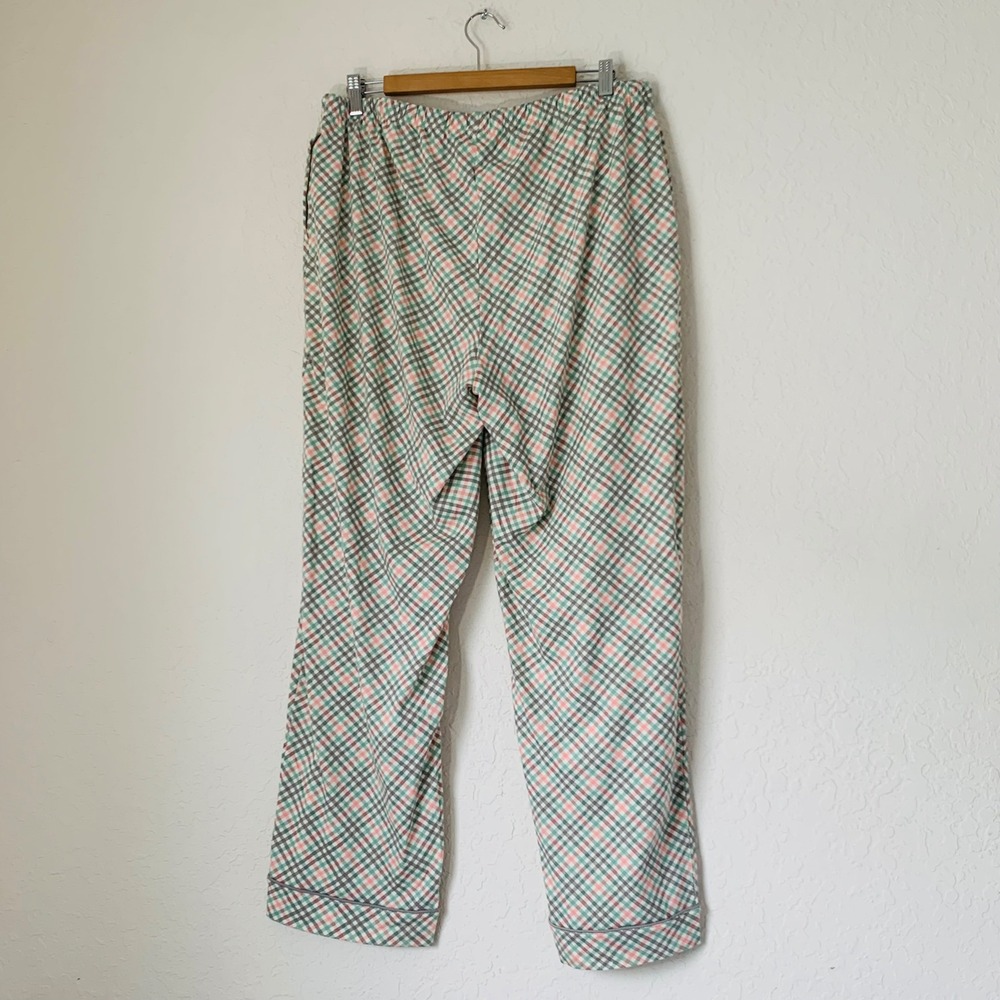Poppy & Clay Pajama Set Women XL Green Plaid Organic Cotton Coastal Quiet Luxury - Picture 5 of 13